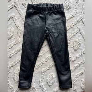 Little girls faux leather leggings black 3-4 years XS size 4 kids